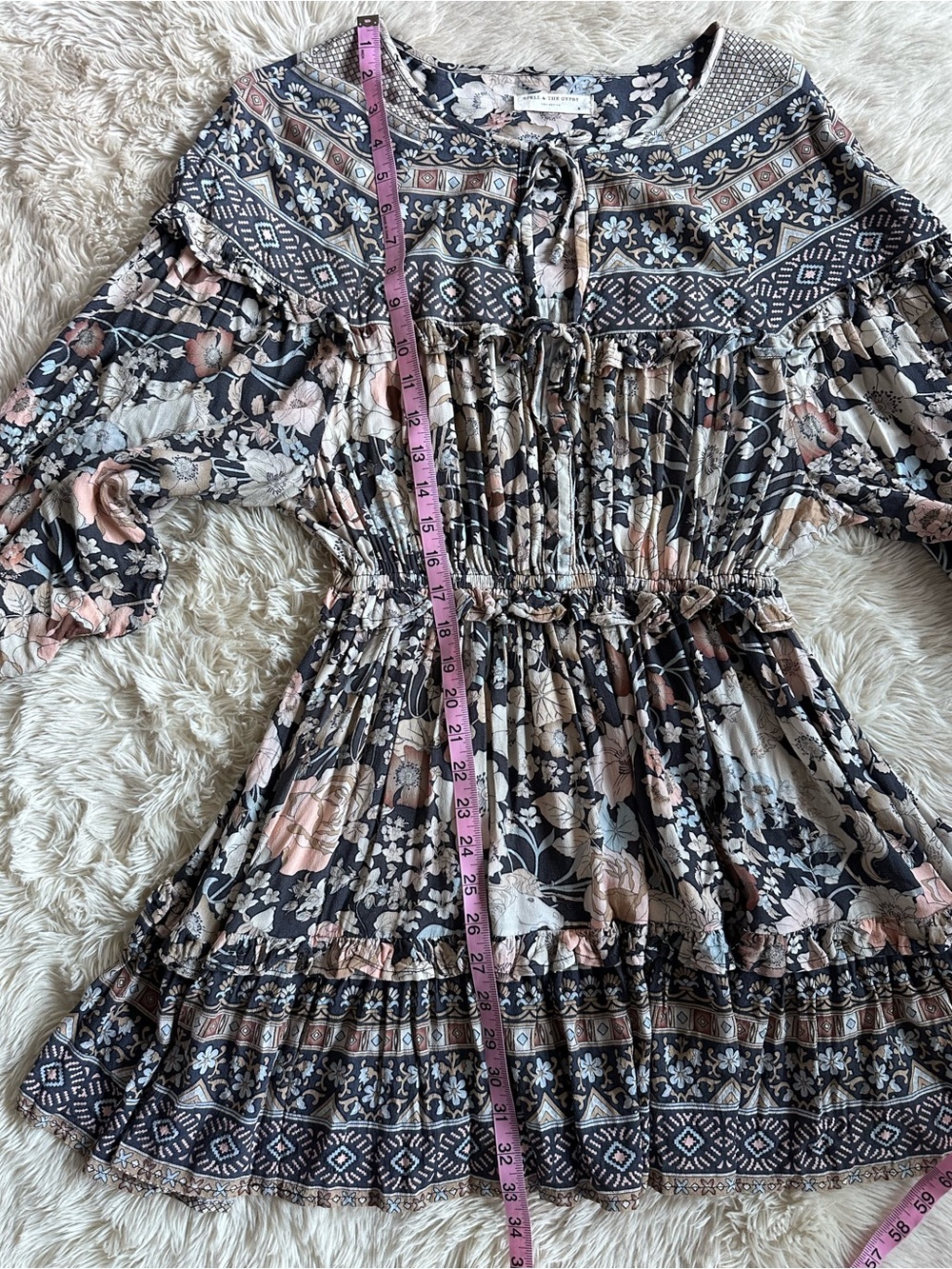 Spell & the Gypsy Amethyst Play Dress in Nightfall Print Boho Size M - Picture 9 of 15